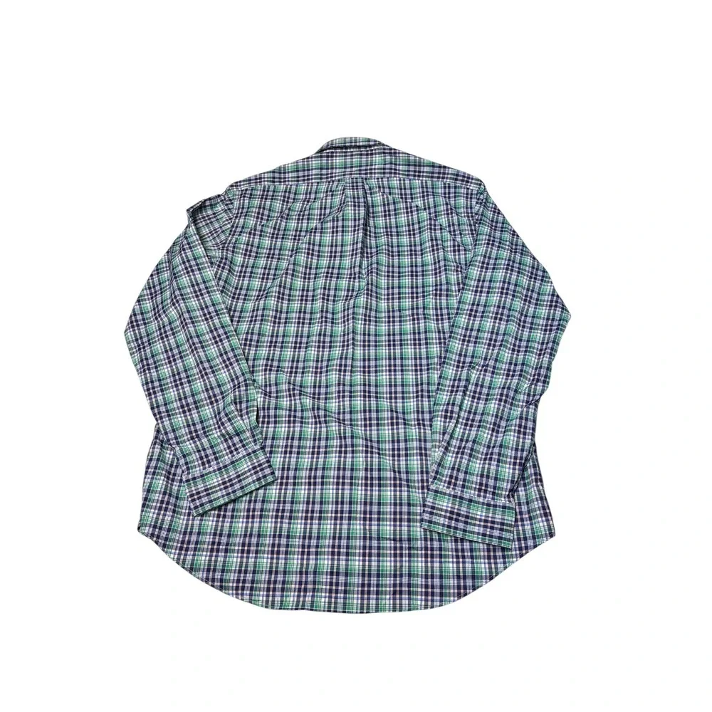 NWT Ralph Lauren Classic Fit Performance Shirt Mens Large Green Navy Plaid